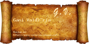 Gani Valéria névjegykártya